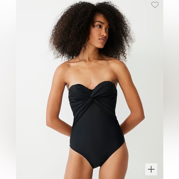NWT - J. Crew Twist-Front Bandeau One-Piece Swimsuit - Picture 1 of 5